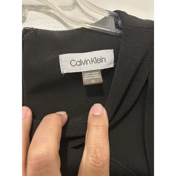 Calvin Klein Women's Sleeveless Front Zip Full Length Jumpsuit size 12 Stretch - Picture 3 of 9